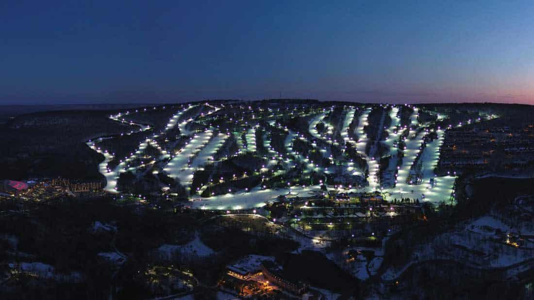 Camelback Ski Slopes at Night