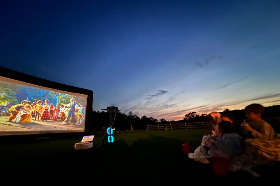 Movie night and a beautiful sky on the great lawn